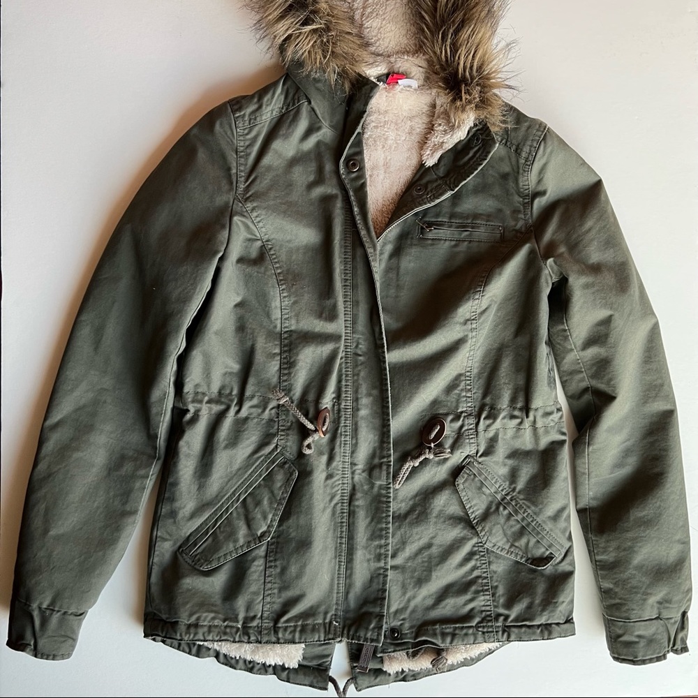 H&M Faux Shearling Parka